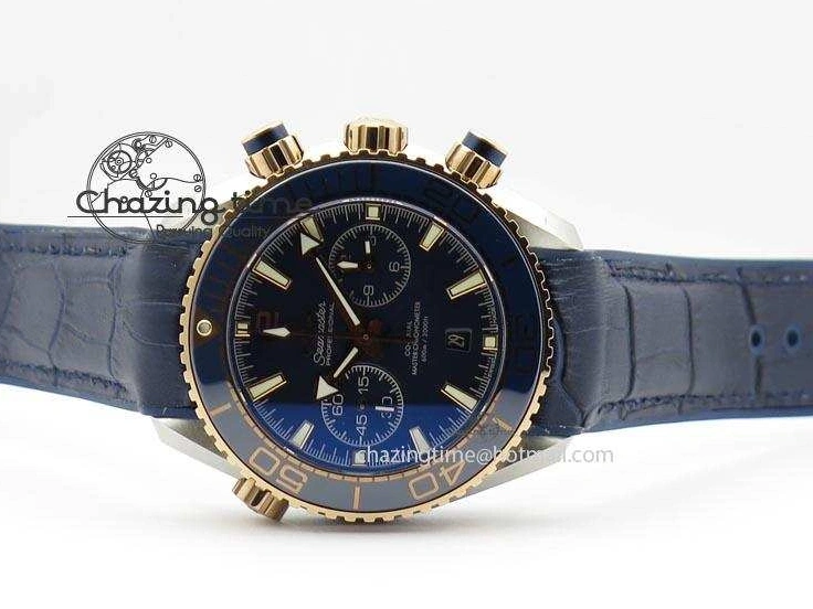0513 GoodFit Seamaster Professional Chrono RG Blue Ceramic Blue Dial On Blue Gummy Strap A 8213